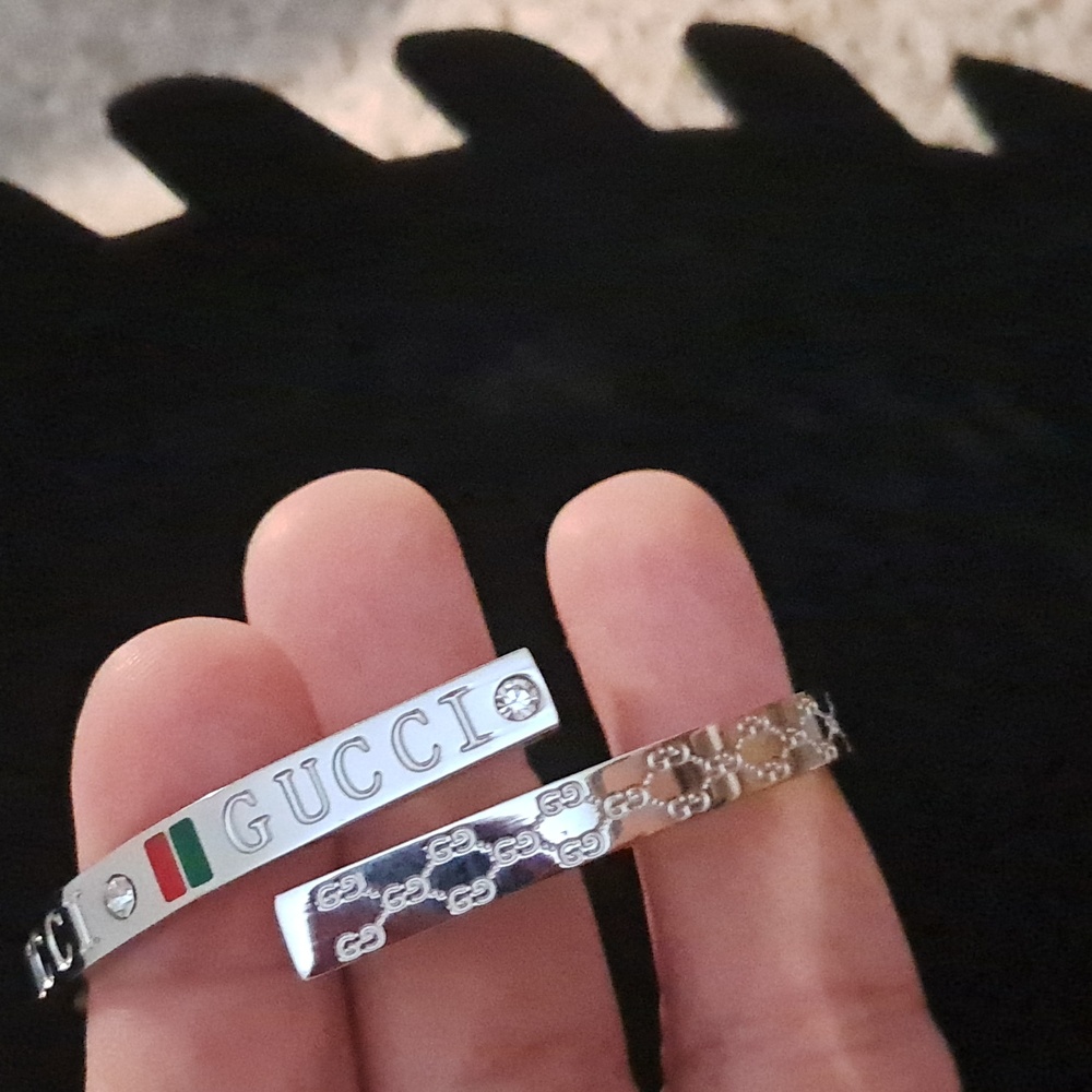 Silver and Gold Logo Bracelets - Picture 2 of 3